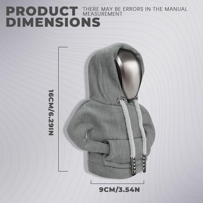 RGOAANC Gear Shift Hoodie, Gear Shift Cover, Fashionable Hoodie Automotive Gear Shift Knob Protector, Car Accessories Mini Sweater Gear Shift Knob Cover for Car Gear Shift Levers (Gray-2PCS) - Image 2